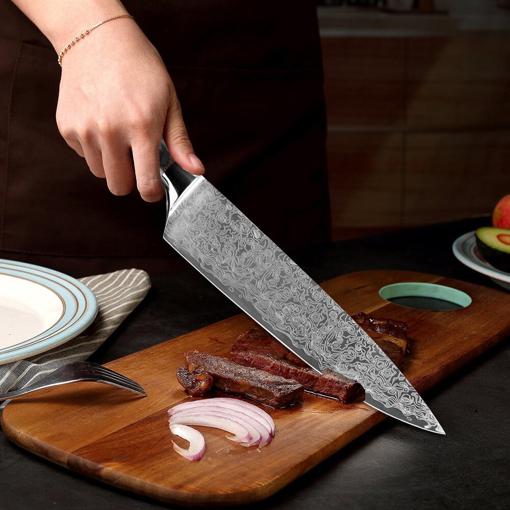 Xituo 4 st kökskniv imitativ damaskus kockknivar klyvning paring dining & bar multi tool home utility