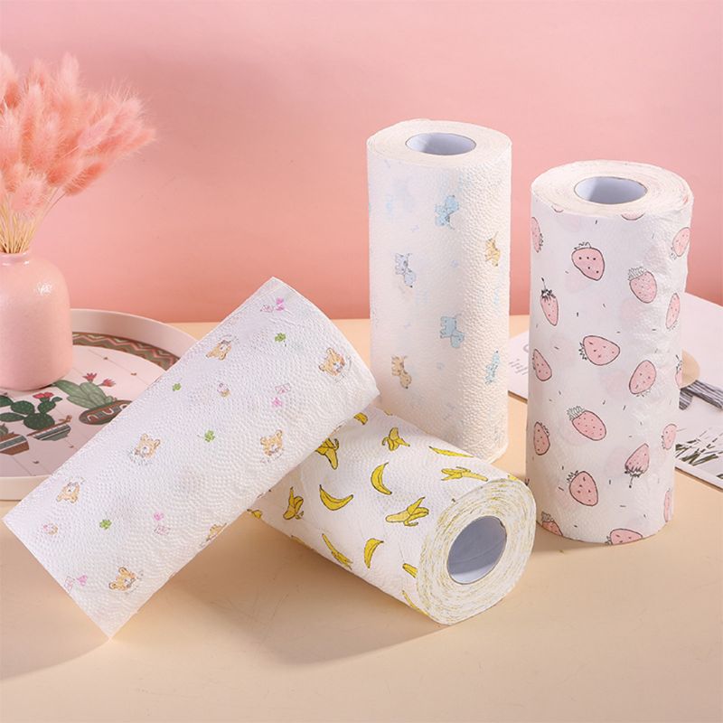 1 Rolls Toilet Paper No Fluorescent Agent Soft Stronge 3-Ply Sheets Bath Tissue Beautiful and Romantic Printing