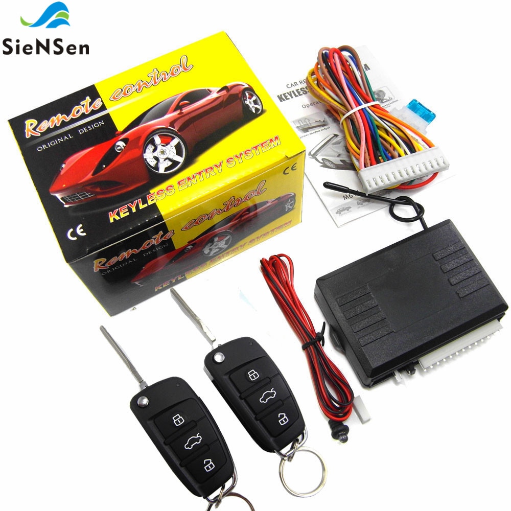 SieNSen Kit Central remoto de coche cerradura de la puerta sistema de entrada sin llave con Control remoto coche cerradura Central sistema de alarma automotriz M616-8118B