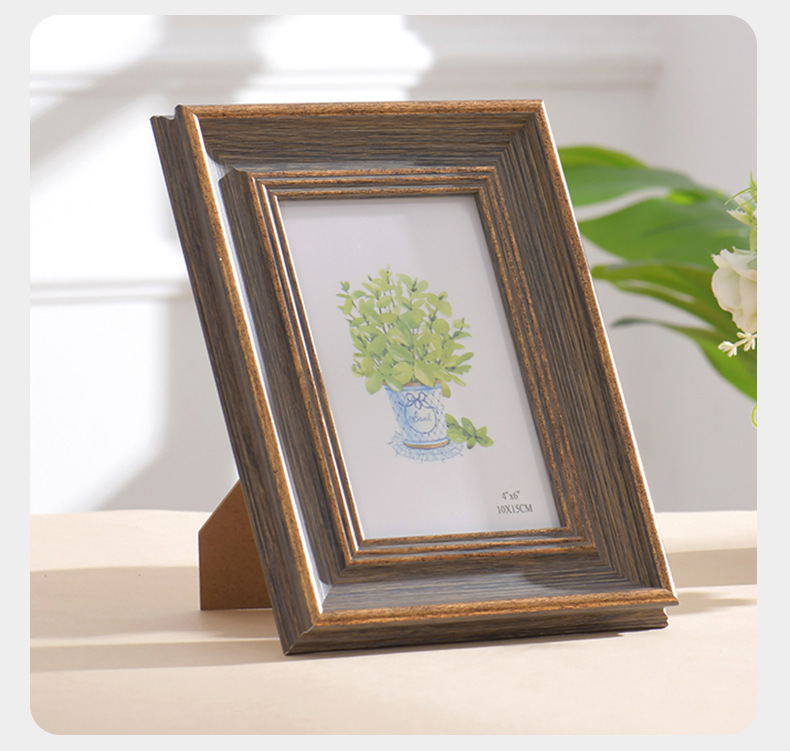 European and American Retro Photo Frame Photo Display Platform Wedding Couple Pictures Frames Home Decor: 7 inch / WHITE