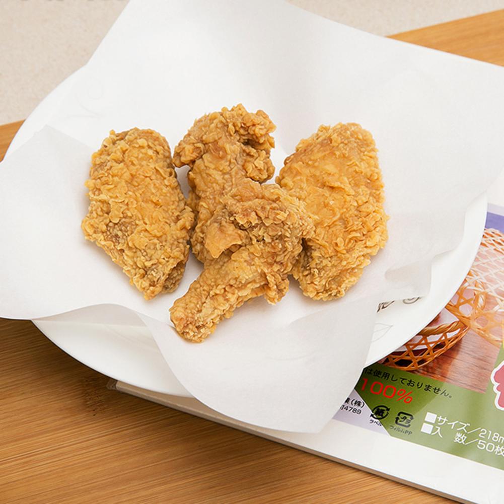 50 Stks/zak Olie Absorberend Papier Multi-Gebruik Wegwerp Gezonde Draagbare Koekenpan Pad Papier Voor Keuken Benodigdheden Tempura Vloeipapier