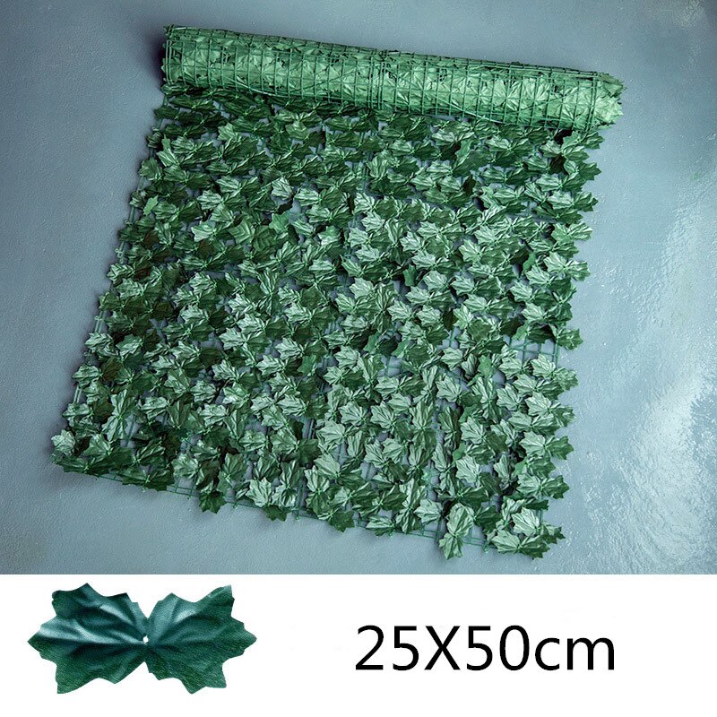 25*50cm Artificial Leaf Garden Patio Privacy Fence Screening Roll Balcony Backyard Rattan Fence Panel Sun UV Shielding Hedge: C