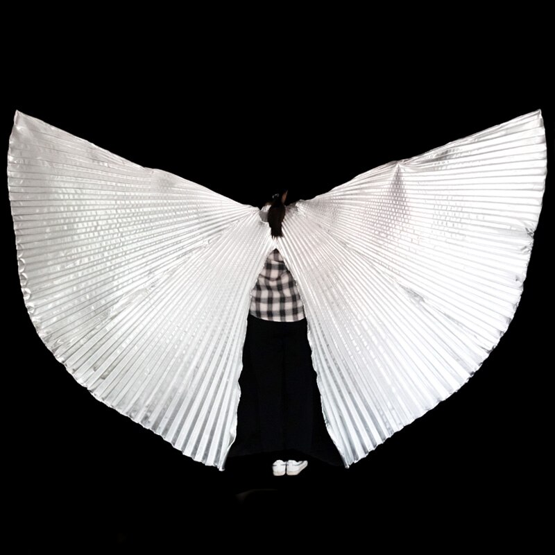 Alas de Isis para danza del vientre para adultos, accesorio para danza del vientre, bollwood, Oriental, egipcio, alas, disfraz sin palos, dorado: Silver-split