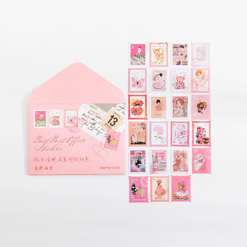 Mr.Paper 8 Coated Paper Sticker Pack Forgotten Post Office Series Decorative Paper Scrapbook Decorative Collage Sticker: F