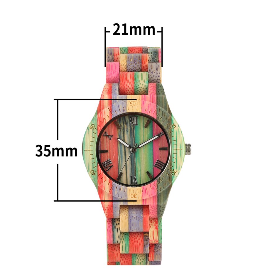 Creatieve Kleurrijke Houten Horloge Lady Quartz Houten Horloges Unieke Houten Mannen Horloge Minimalistische Display Man Klok reloj