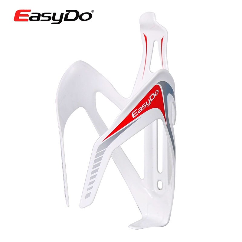 Easydo cykel flaskhållare aluminiumlegering mtb landsvägscykel cykling sport vattenflaskhållare hållare 38g gram lätt vikt: Vit röd