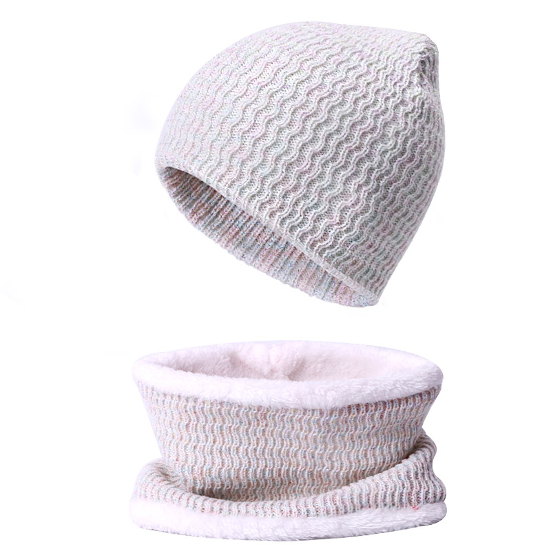 Todelt tørklæde og hue kvinder hue hue strikket kalot efterår vinter varme casual hatte unisex hold elastiske hatte udendørs: H