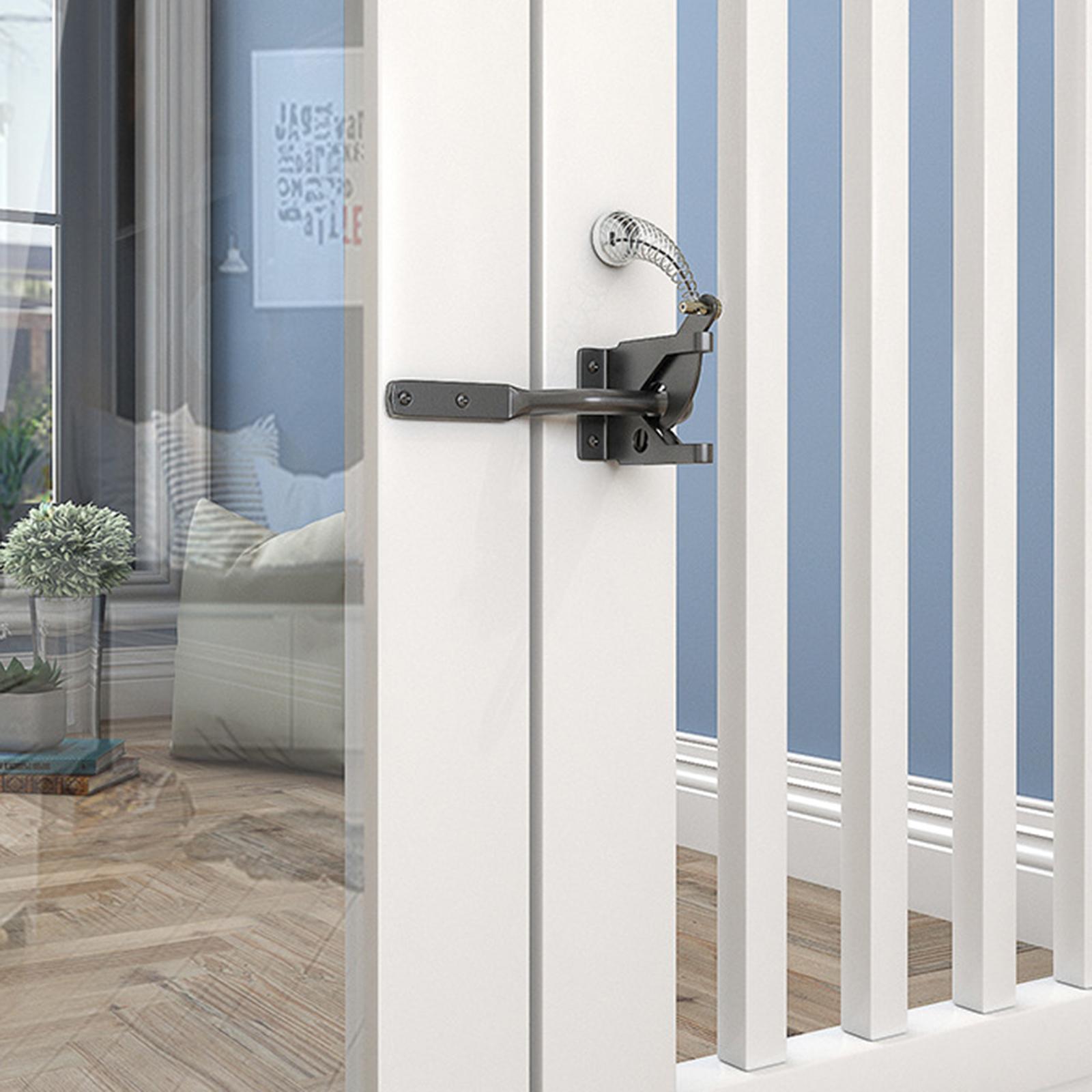 Gate Latch Spring Door Latch Hardware Self Locking Fence Lock for Outdoor Wooden Gates