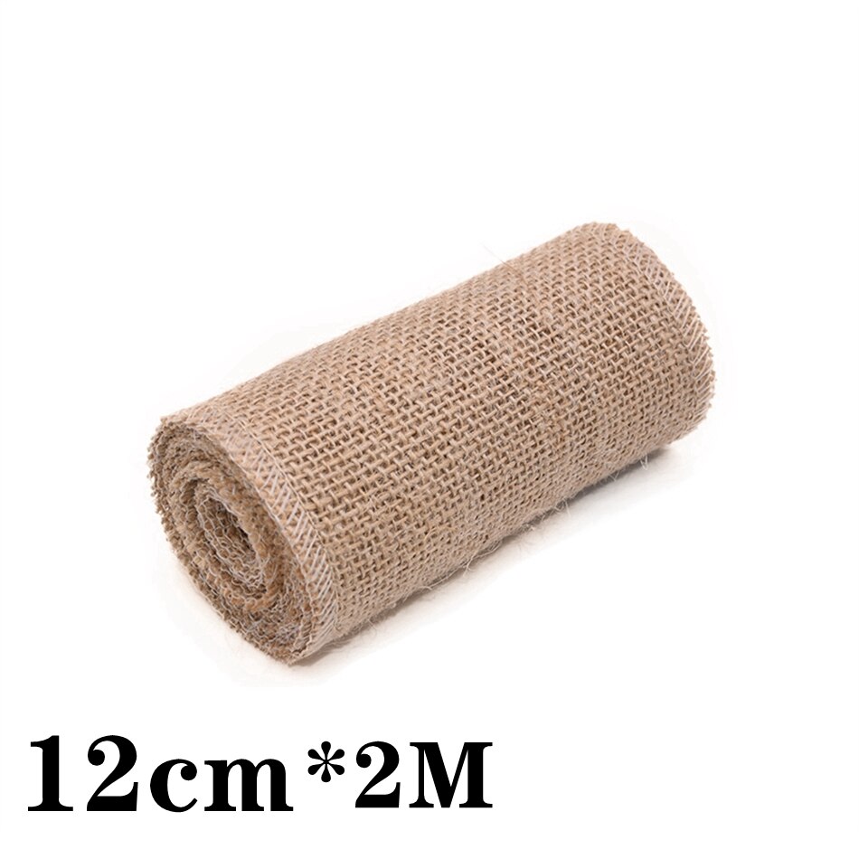 5M 6mm-50mm Natürliche Jute Band Bogen Handwerk DIY Jahrgang Jute Sackleinen Stoff Geschenkpapier NäHenne Party Hochzeit Weihnachten Decortion: Weiß