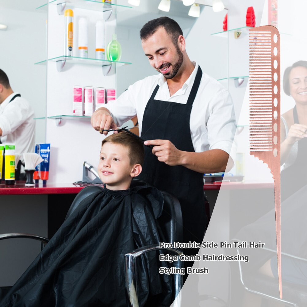 Double Side Pin Tail Hairbrush Hair Edge Comb Home Salon Hairdressing Styling Brush