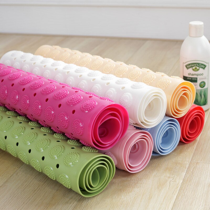 35*71cm anti-skli badematte med sugegummi badekar dusj safe matte gulvmatte badekar matte fotmassasje ren farge teppeteppe