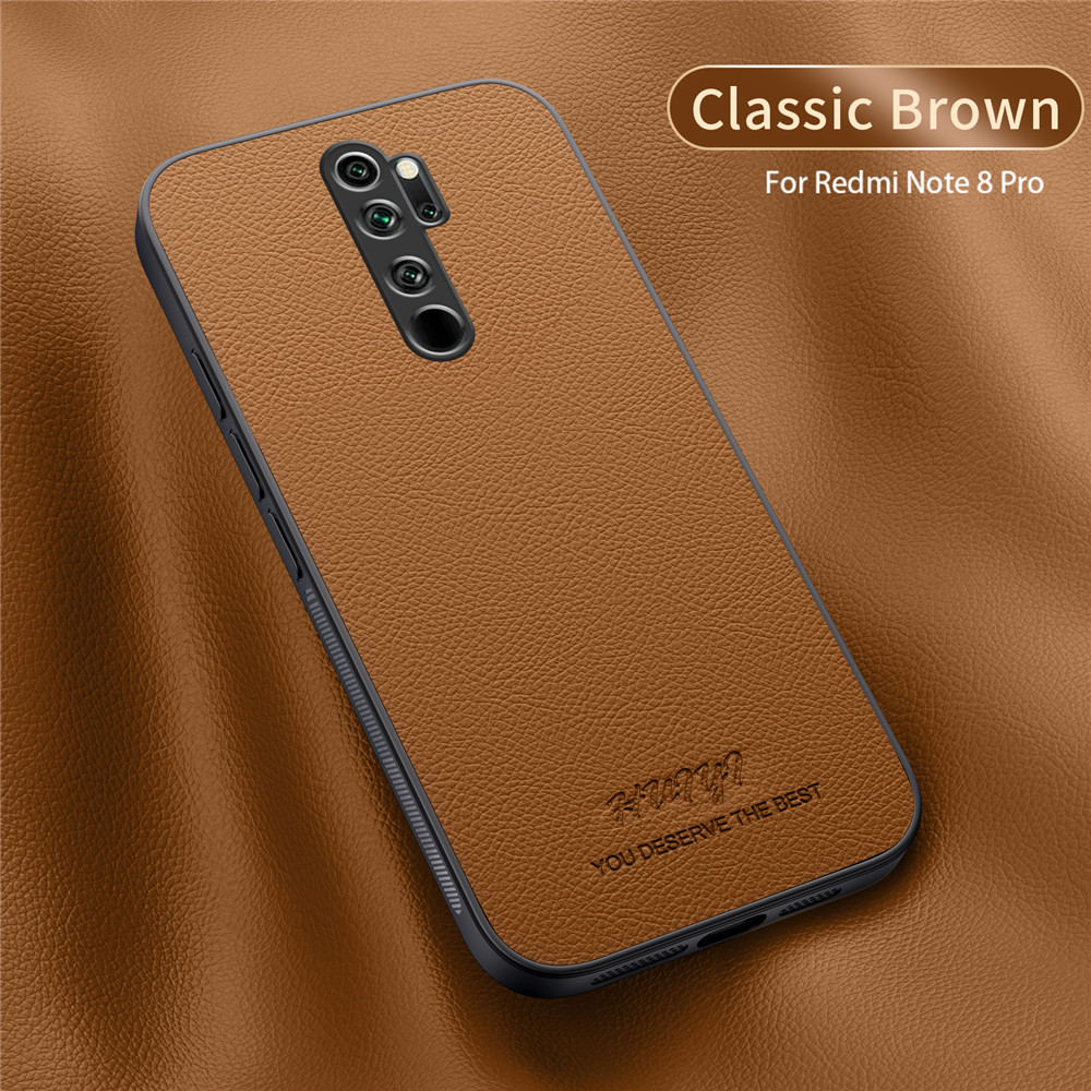 Couverture magnétique à cadre souple en cuir d'affaires de luxe pour Xiaomi Redmi Note 8 Pro Note8 Pro coques de téléphone Capa: Orange