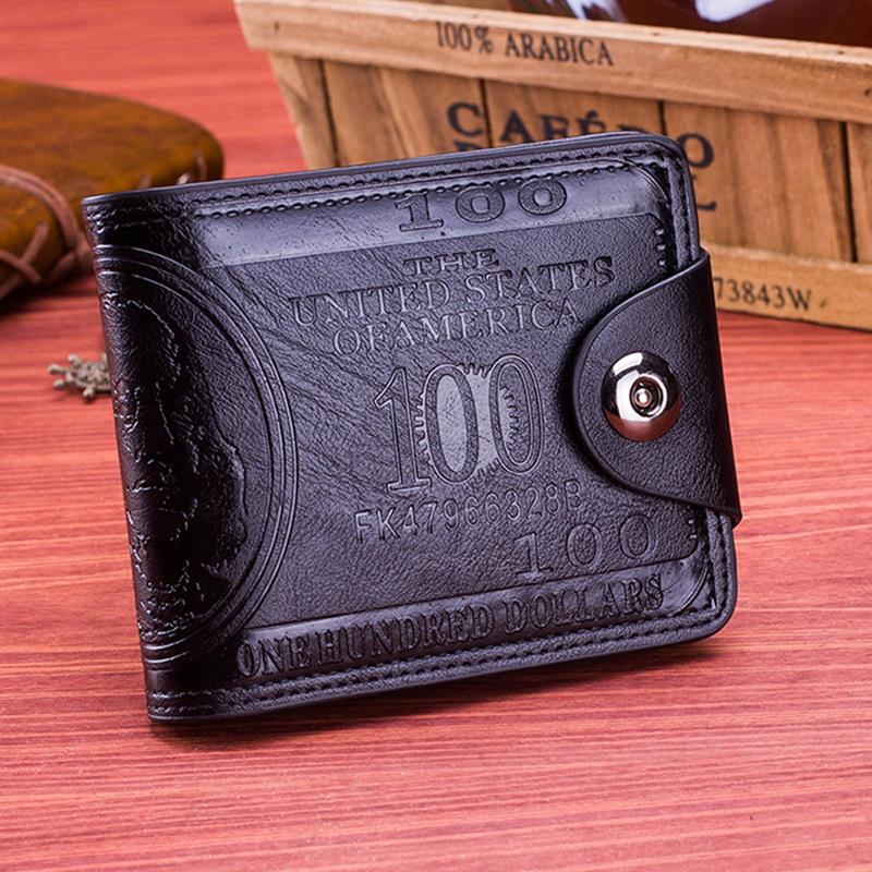 Billeteras de cuero para hombre, Bolso pequeño de negocios, tarjetero, clásico, a la , , ,: black