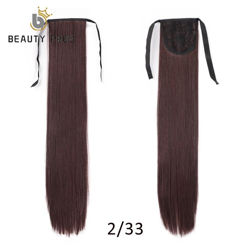 Lange Rechte Clip In Haar Staart Valse Haar Paardenstaart Haarstukje Met Haarspelden 22 "26Inch Synthetische Pony Tail Hair extensions: 2-33 / 26 inch