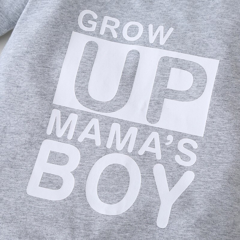 Spring Fall Cotton Baby Boy Clothes Letter Long Sleeve Baby Boy Romper Comfortable Casual Home Baby Jumpsuit Baby Pajamas 0-18M