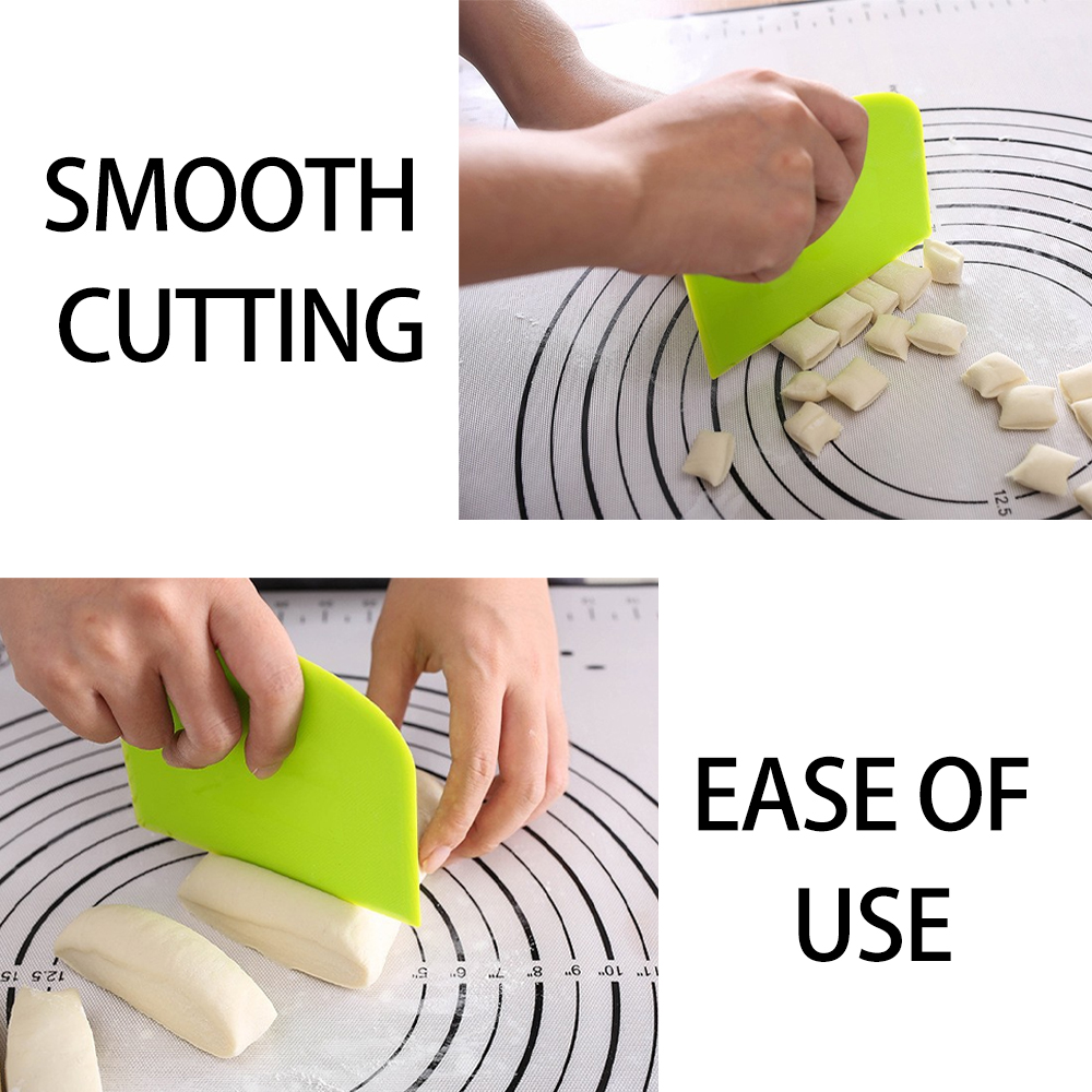 2 Stuks Cake Deeg Schraper Kom Voedselveilige Plastic Deeg Cutter Flexibele Bank Multifunctionele Voedsel Scrappers Voor Brood Deeg
