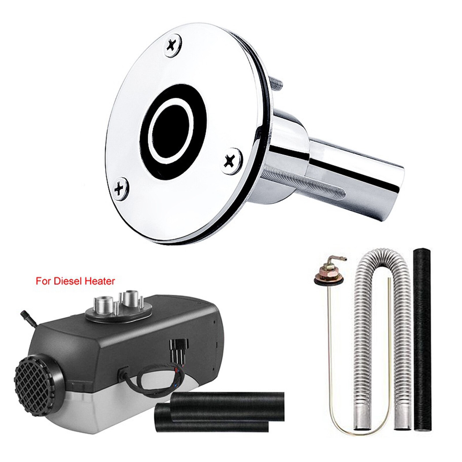 Stainless Steel 316 Thru Hull Exhaust Fitting Tube Pipe Socket Hardware Part of Air Diesel Heater For Boat Truck Accessories