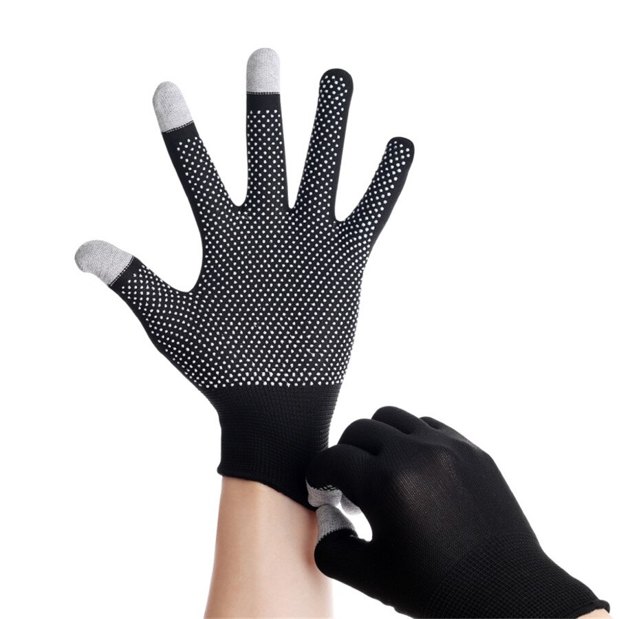 Atmungsaktive Anti-Schleudern Gel Touchscreen Handschuhe Sommer Dünne Reiten/Fahren/Bergsteiger Handgelenk Handschuhe Männer Frauen Sport lauf: FHS Schwarz