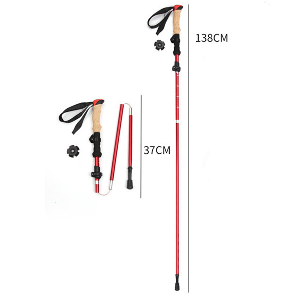 Bastones de Trekking de fibra de carbono, ultraligeros, plegables, para senderismo y correr