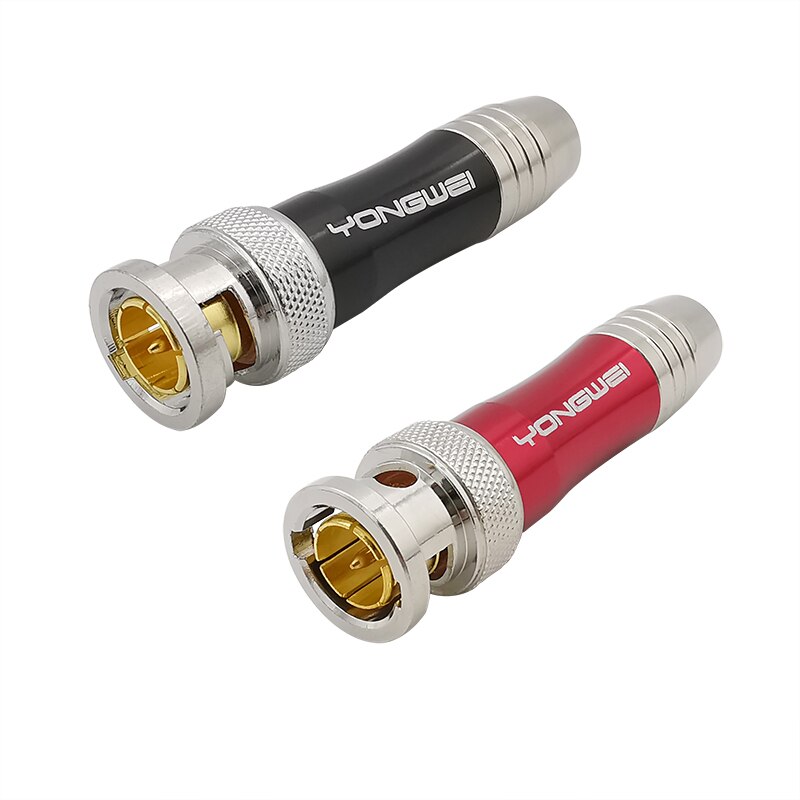 BNC Stecker BNC Video Kabel HD SDI Stecker 75-5BNC Lözehn Kopf Überwachung Video Kabel Koaxial Kupfer Ader Gold-überzogene: 1 rot und 1 Schwarz