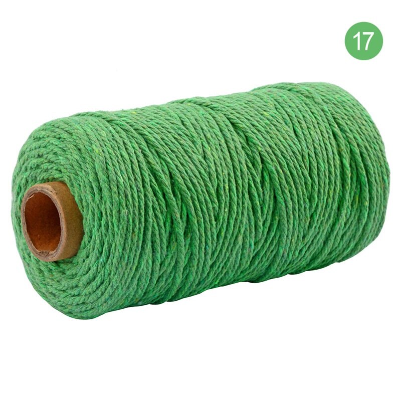 Cordon coloré 100% coton de 3mm, cordelette pour macramé artisanal, accessoire décoratif pour de mariage, 100 mètres/rouleau: color 17