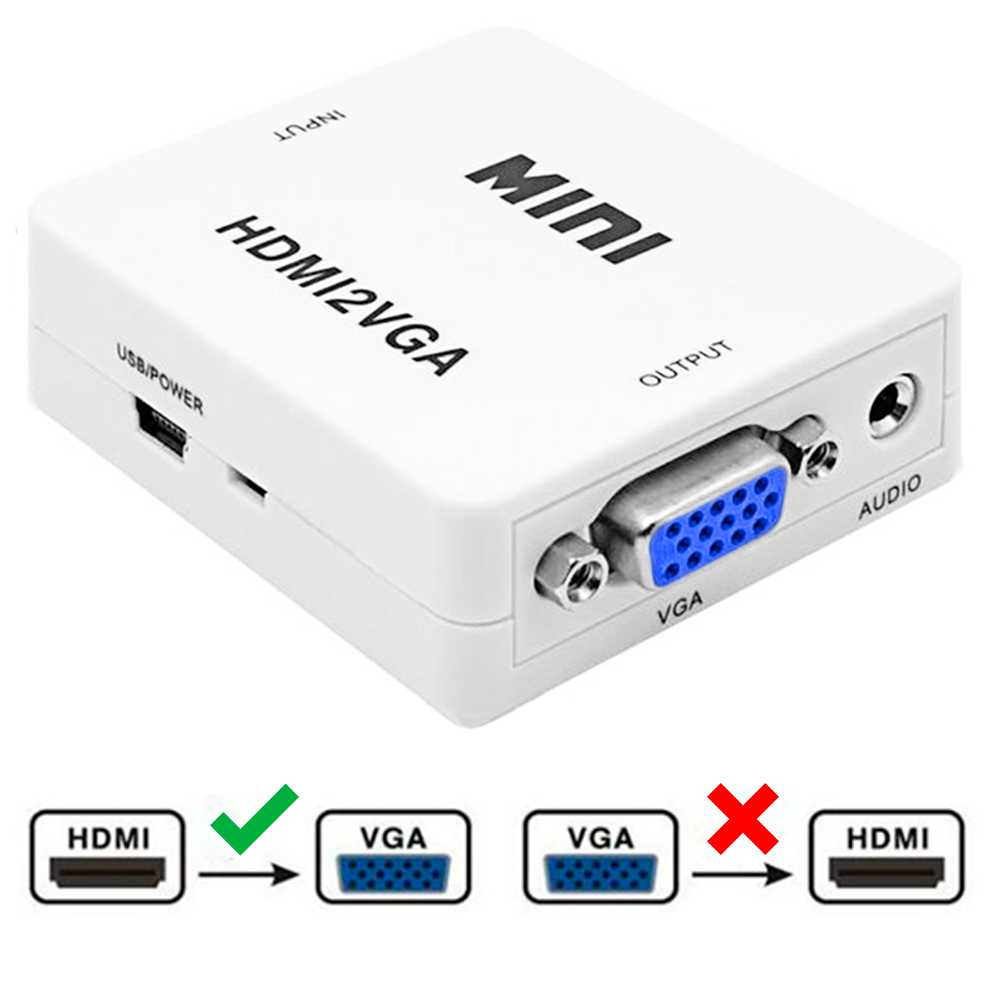 Digital HDMI Stecker auf Analog weiblich VGA+3.5mm Audio- Konverter Umwandler Adapter voll HD Wandler Weiß für PC PS3 Xbox