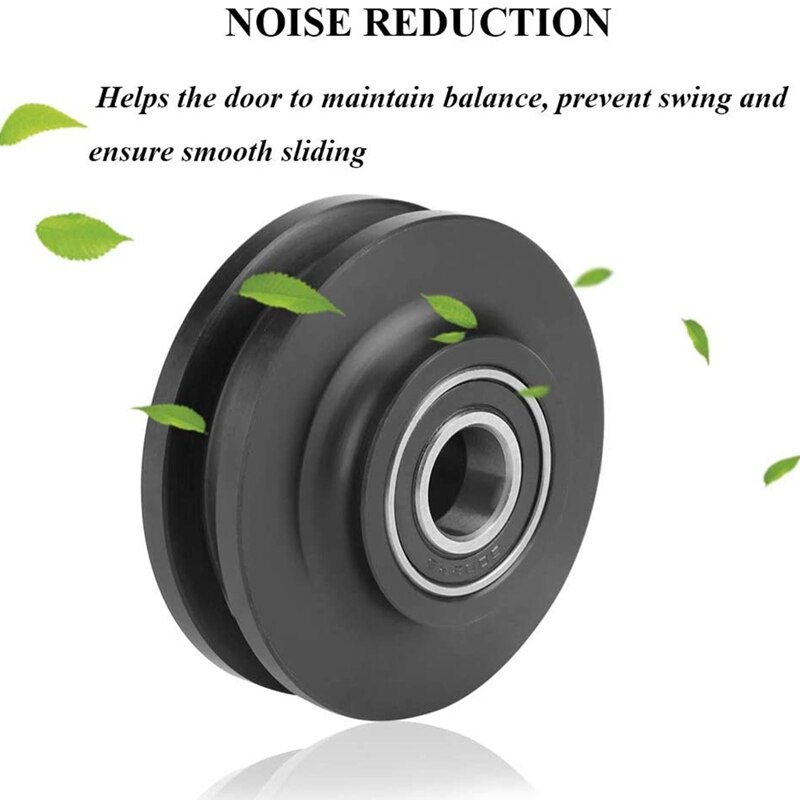 2Pcs Sliding Barn Door Wheel Heavy Duty Cabinet Window Pulley Roller Quiet Sliding Door Track Perfect For DIY Barn Door