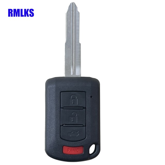 Fjernkontrollhode nøkkelskall hus fob 3 4 knapper uncut mit 11r blad for mitsubishi oucj 166n fjernnøkkelskall: 4 knapper
