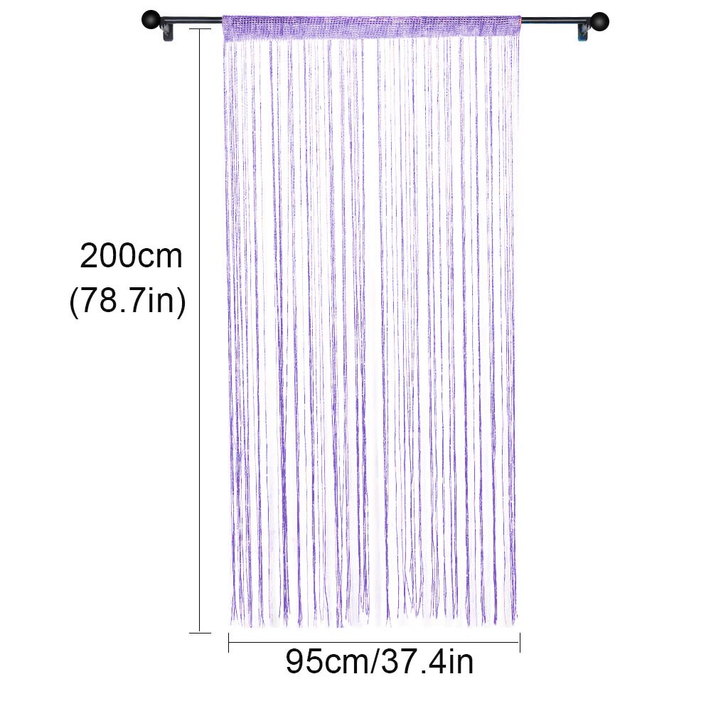 Kleurrijke String Chain Gordijn Shiny Kwastje Lijn Gordijnen Venster Deur Divider Drape Woonkamer Decor Volant Woondecoratie: B-light purple