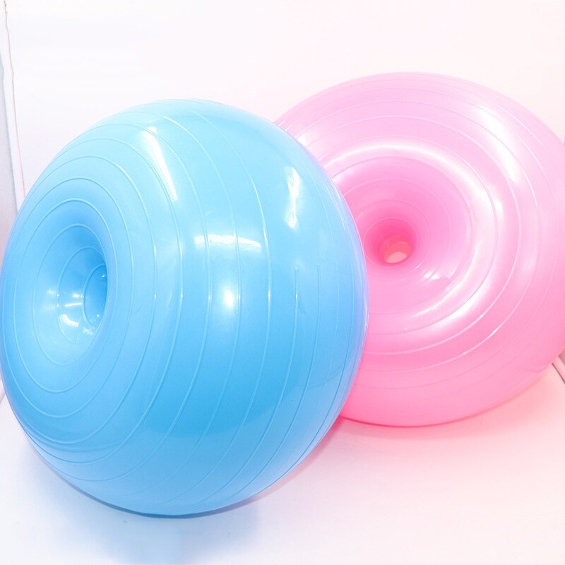 Donut-yogaball, dickwandig, explosionsgeschützt, aufblasbarer balance-fitnessball mit aufblaspumpe (ys-buy)