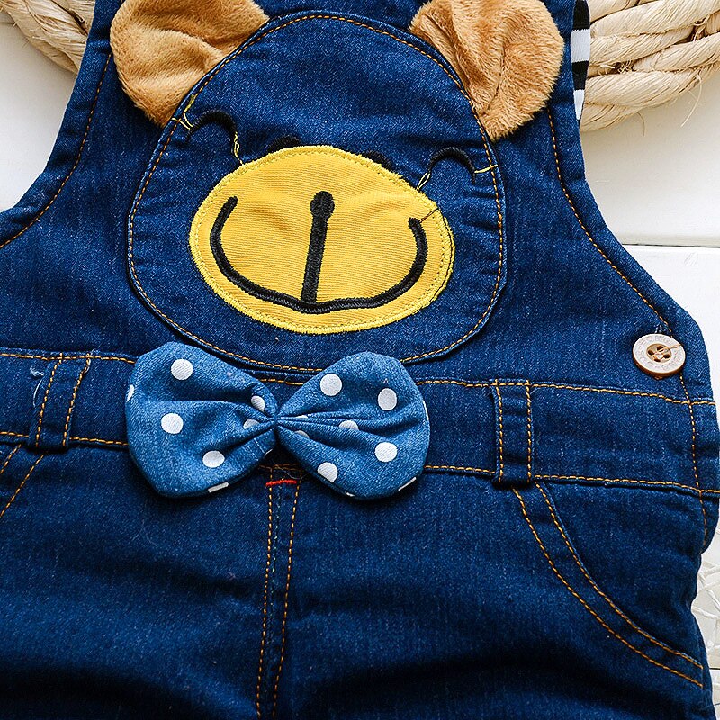 en najaar Koreaanse versie van de opening baby baby kind beer riem denim broek kinderkleding