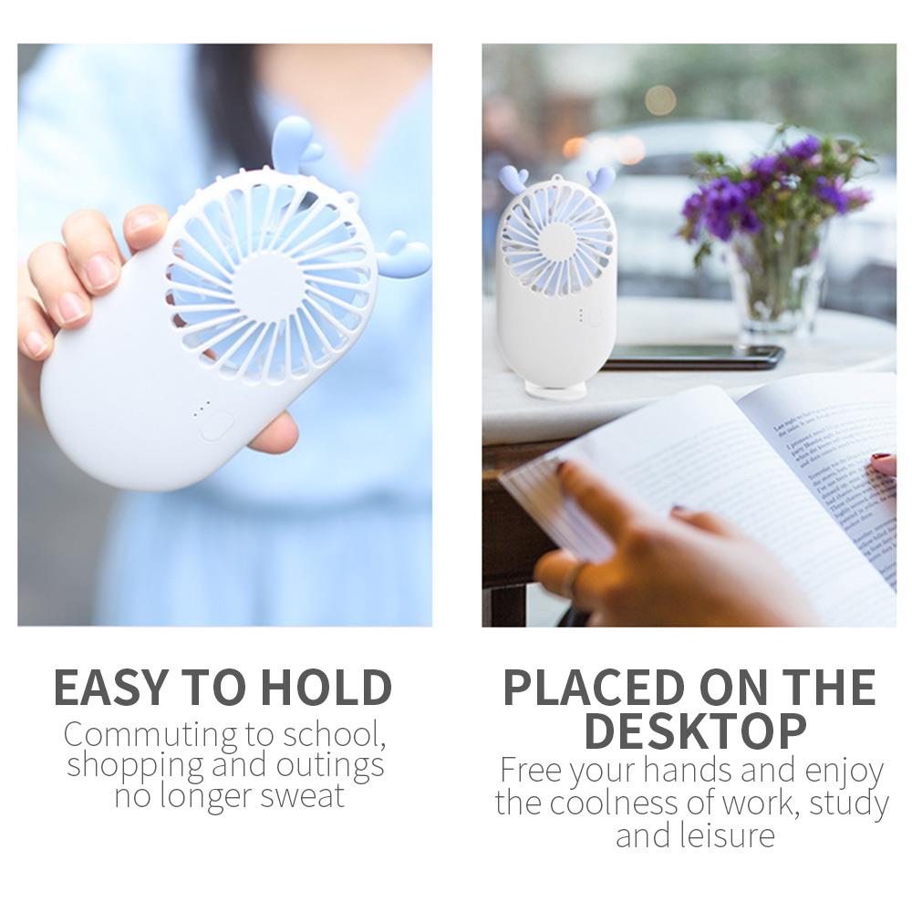 USB Charging 3 Speed Ultrathin Handheld Fan Pocket Fan Portable Cartoon Electric Fan Outdoor