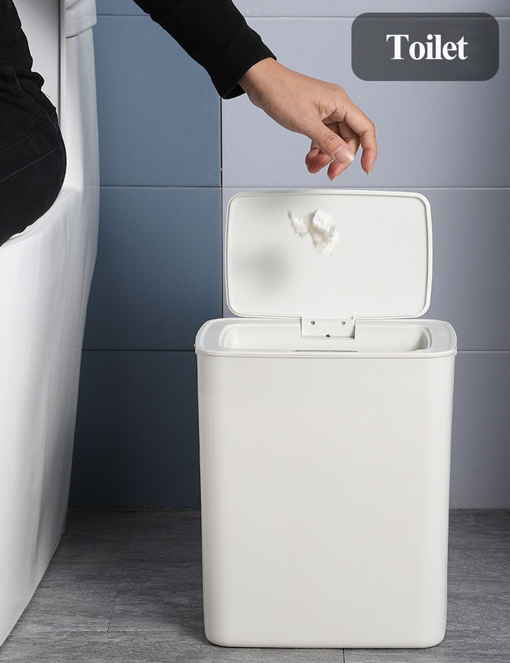 14l automatiska smarta induktionskärl med lock soptunna rörelsesensor miljövänlig sopkärl för k
