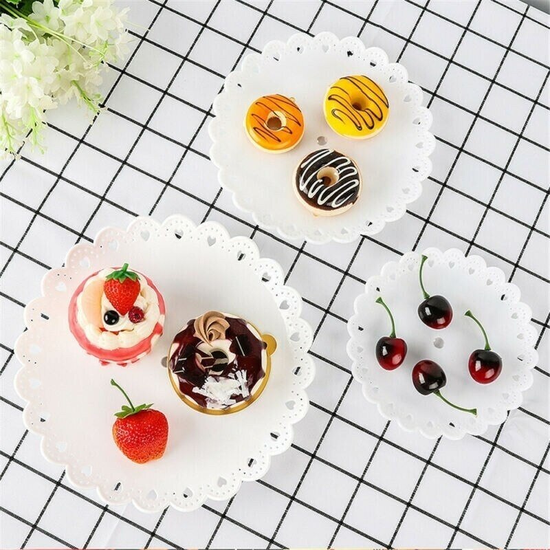Bandeja para tartas, postres, platos estilo explosión, bandeja de plástico multicapa para fiestas de Boda europea, bandeja para fruta de tres niveles, bandeja para golosinas