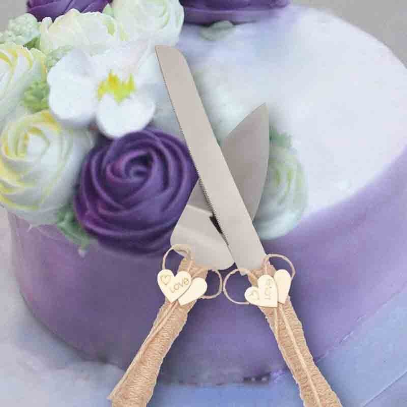 Rustic Wedding Cake Knife and Server Set, Wedding Cake Knife Serveing, Rustic Style Wedding Cake Cutter Set for Partys Weddings