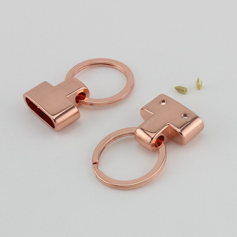 10 Stuks 5 Kleuren 45X27mm T-Vorm Sleutelhanger Met 24 Mm Split Key Rings, sleutelhanger Hardware Sleutelhanger Accessoires Sleutelhanger: Num4 Rose gold