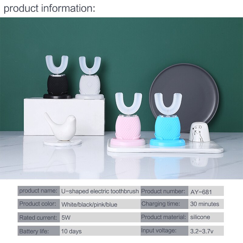 Xiaomi-cepillo de dientes eléctrico inteligente para niños, dispositivo de limpieza dental automático con carga inalámbrica, 360 grados, de silicona blanqueadora