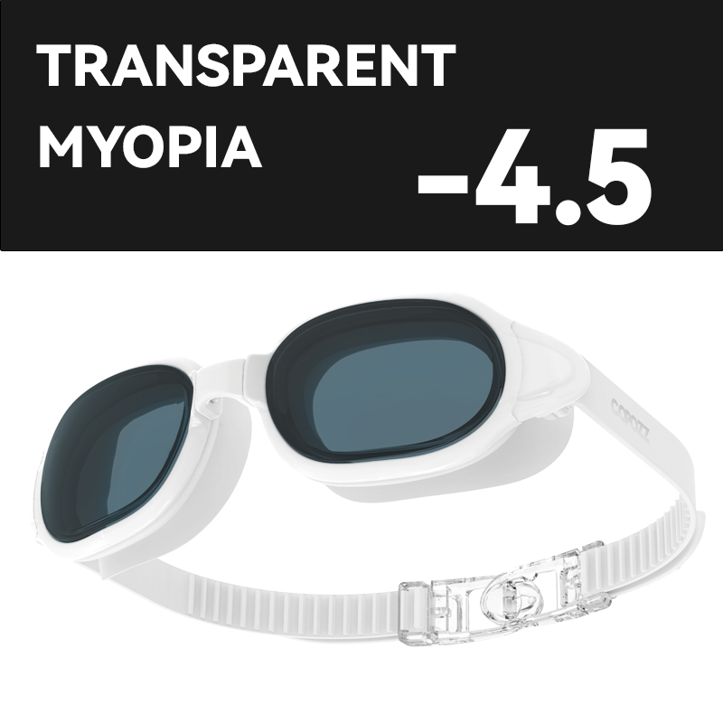 Copozz Bijziendheid Zwembril Mannen Vrouwen Adult Swim Goggle Professionele Anti Fog Zwembad Glas Dioptrie Zwembril -1.5-7: White myopia -4.5