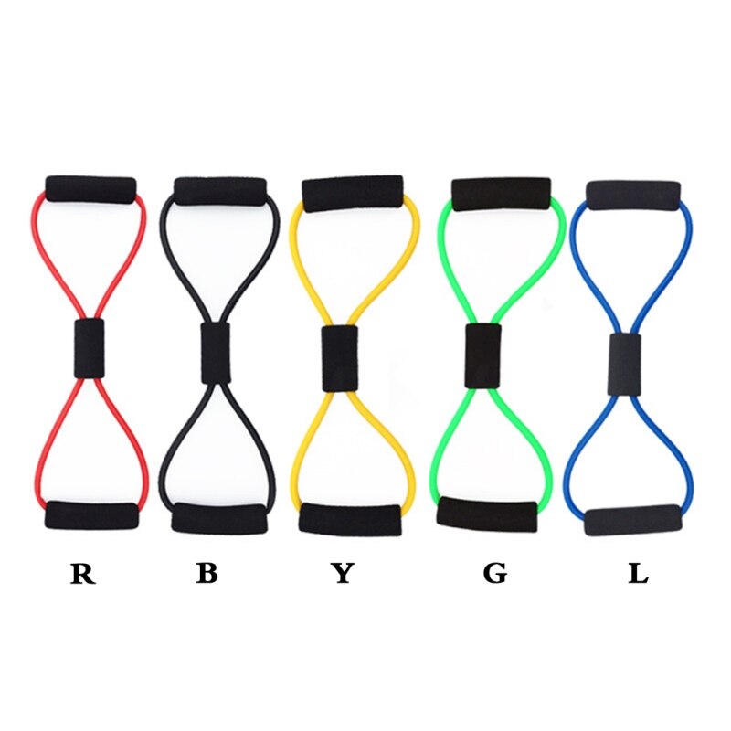 Yoga Gum Fitness Resistance 8 Word Chest Expander Ropes Workout Muscle Fitness Rubber Elastic Bands For Sports Exercise W1