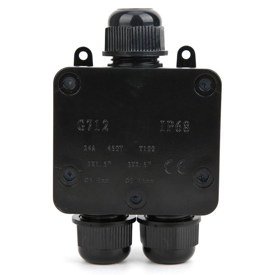 Plastic Junction Box 3 Way Cable Connector Protect Case IP68 Waterproof Y Shaped Electrical Wire Junction Box