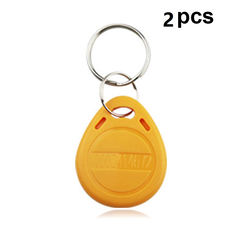 Porte-clés RFID 125Khz, 2/5/10 pièces, copie réinscriptible, identification EM T5577, étiquette, anneau, carte d'accès, jeton de proximité: 2Pcs Yellow