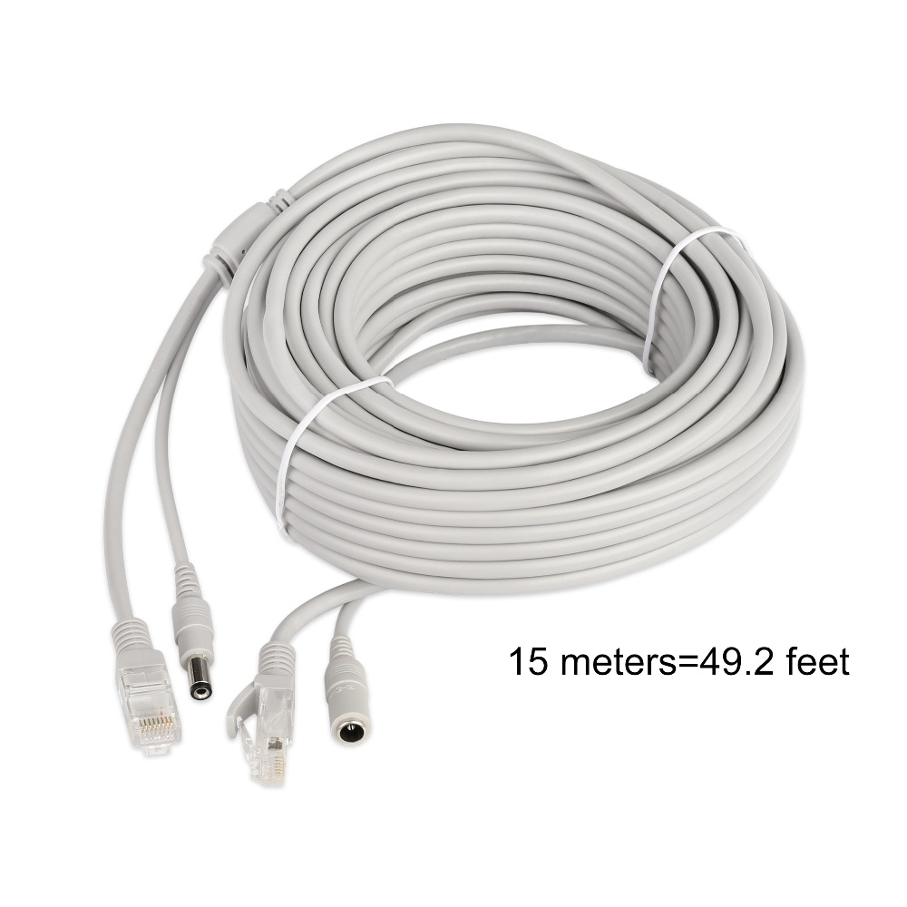 30m/20m/15m/10m/5m RJ45 + DC 12V Power Lan Cable Cord Network Cables for CCTV network IP Camera