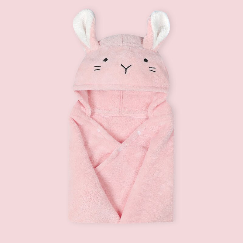 Poncho de bebé Toalla de baño Bebe Toalla Velvet 70*120cm capucha de lana toallas infantiles Manta: Rosa