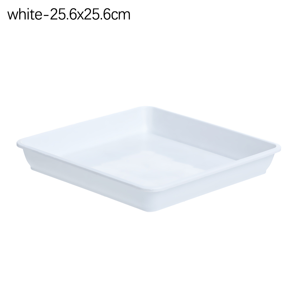 1 Stuk Plastic Zware Druppelbakjes Duurzame Vierkante Schotelbasis Bloempot Indoor Tuinbenodigdheden Voor Buiten: WHITE