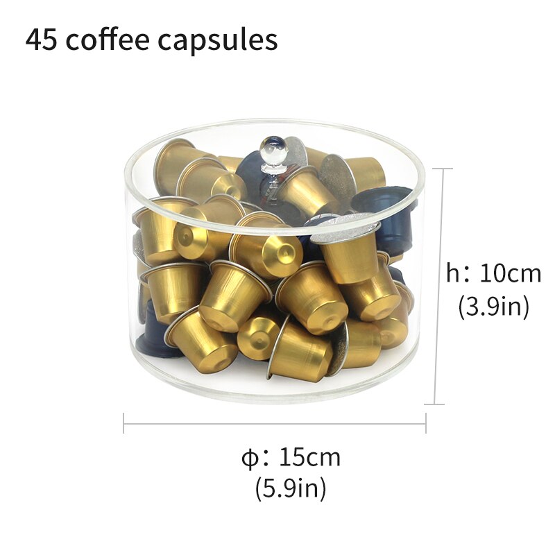Acessórios de armazenamento de cápsulas de café caixa de acrílico desktop à prova de poeira rack de armazenamento transparente aleta café do agregado familiar: 45 capsules