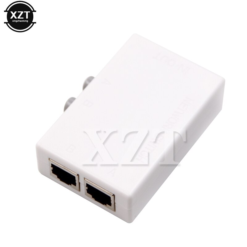 Dual 2 Way Port Manual Sharing Switch Adapter Mini 2 Port RJ45 RJ-45 Network Switch Ethernet