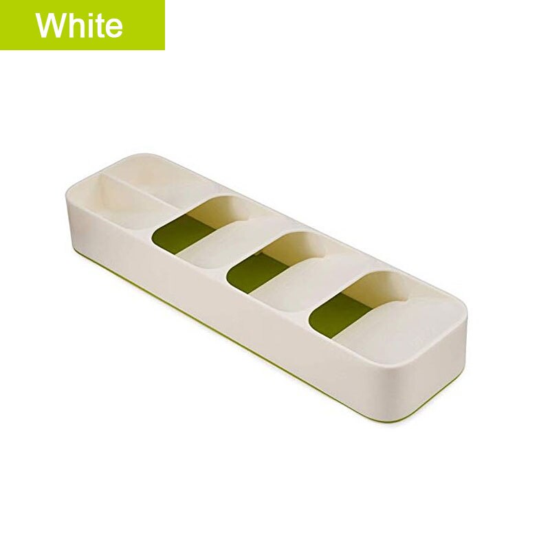 Kitchen Storage Tray Cutlery Knife Holder Kitchen Organizer Kitchen Container Spoon Fork Storage Separation Knife Block Holder: White Tableware Tray