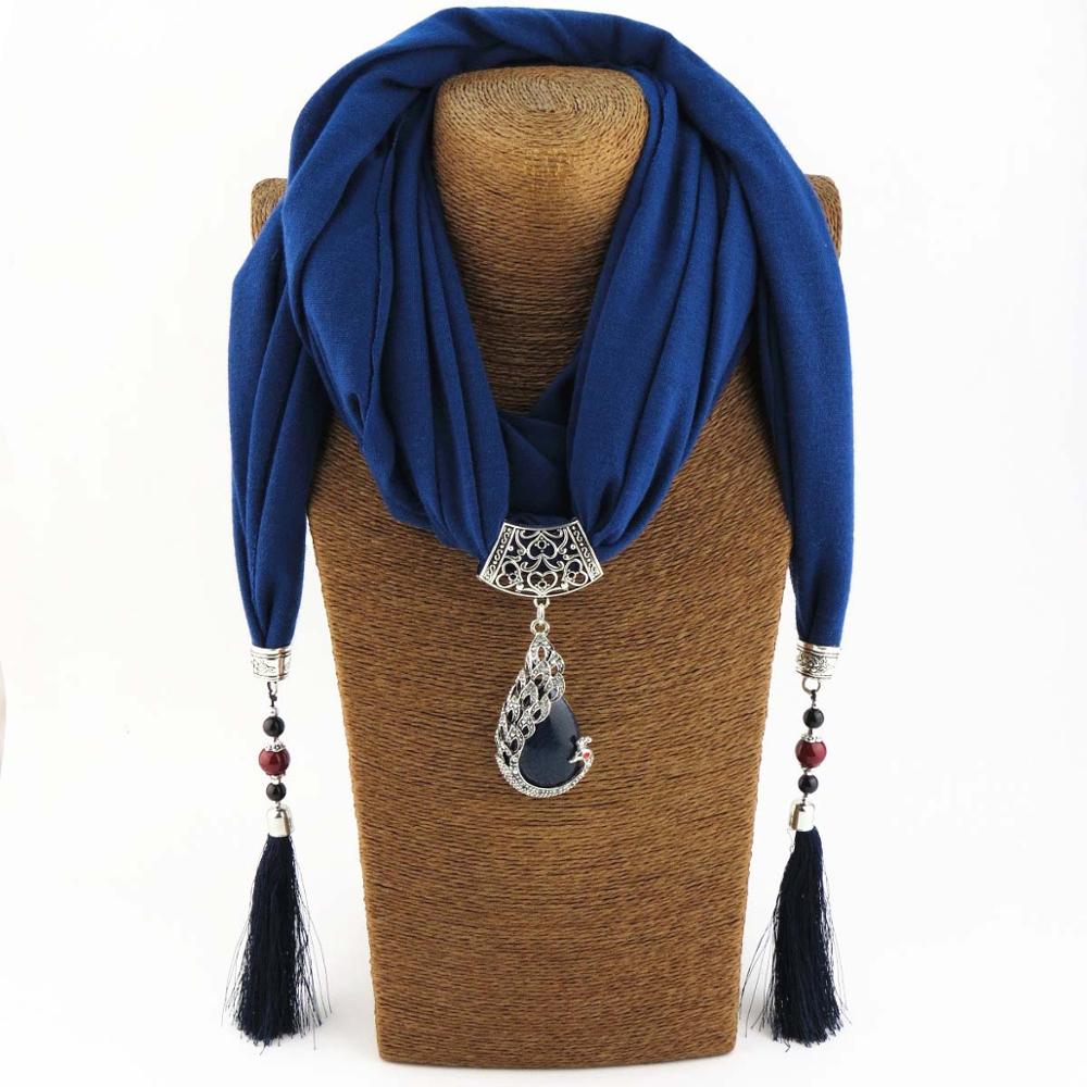 Vrouwen Sjaal Hanger Ketting Natuur Stenen hanger ketting Fringe tassel Sjaal Sieraden Met kralen Etnische Sieraden: blue