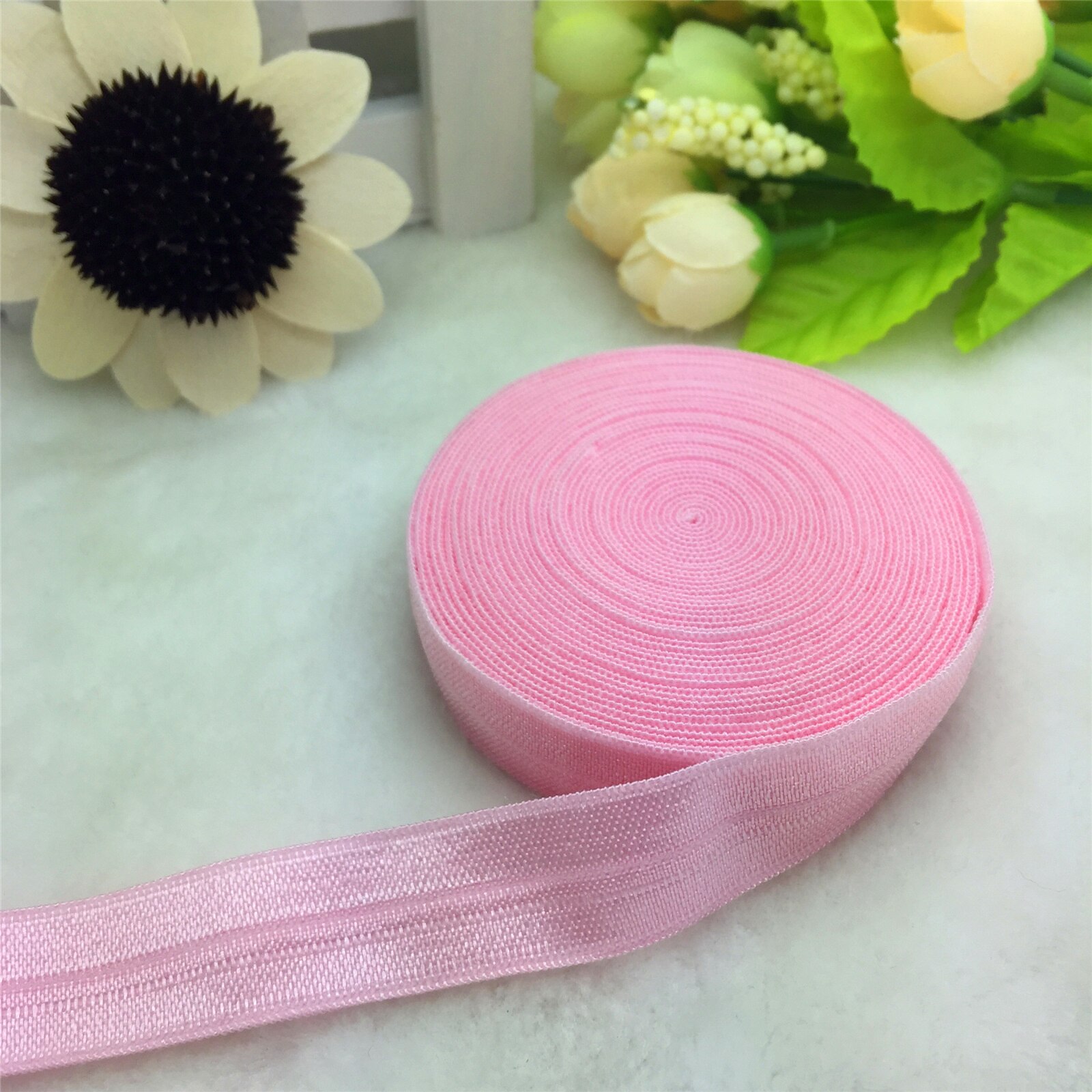 5 Yards 5/8 "15 MM Multirole Foldover Elastische Spandex Satijn Band Elastiekjes