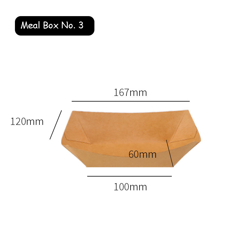 Vassoi di carta per alimenti Barche spuntino Nacho Contenitore fritto Scatole da asporto Vassoio per patatine fritte Vassoio per spuntino usa e getta in carta kraft Vassoi per alimenti: Argento / 50 pz